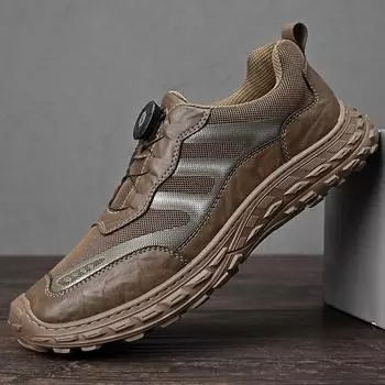 Кроссовки мужские новые нескользящие мягкие дышащие модные туфли на пуговицах повседневные туфли без застежек 38 хаки