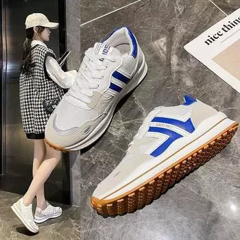 Кроссовки женские осенние новые резиновые мягкие подошвы цвета соответствия модные кроссовки Muffin Bottom досуг Cortez смешанная партия 35