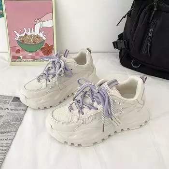 Sneaker Women s Ins Fashionable New All-Match Spring and Autumn Women s Shoes Dad Shoes Summer Mesh Women s Shoes 35 белый