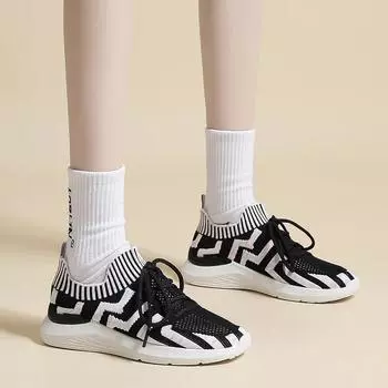 Sneakers Breathable Women Shoes 2024 Autumn New Mesh Stripe Casual Student Lace Up Thick Bottom Anti Slip Comfort Running Shoes 35 розовый