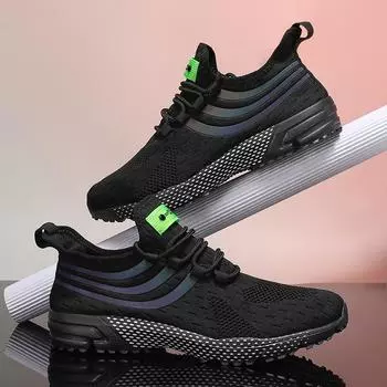 Sneakers for Men Casual Outdoor Comfortable Mesh Hiking Sports Soft Sole Anti Slip Fashion Black Tennis Vulcanized Jogging Shoes 39 чёрный