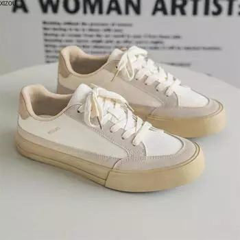Sneakers for Men Trainers Shoe Low Tops Lace-up Mens Sport Shoes Anti-slip Hard-wearing Classic Simple Maln Sneaker Four Seasons 39 бежевый
