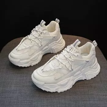 Sneakers for Women Spring Woman Platform Casual Tennis Female Vulcanized Breathable Mesh Running Sports Shoes Zapatos De Mujer 35 чёрный