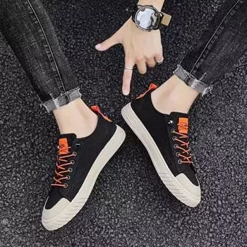 Sneakers Male Canvas Trends 2024 Breathable Men s Vulcanize Shoes On Sale Elegant Cheap Clearance Korean Style Summer Adults 39
