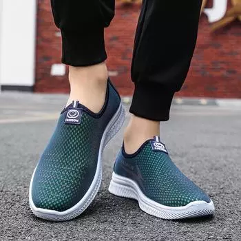 Sneakers Male Summer Beach Hiking Anti Slip Shoes with Breathable Sports Mesh Surface for Comfortable Cool Casual Shoes 2024 39