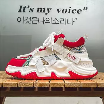Sneakers men s 2024 spring new fashion platform dad shoes trend Korean version versatile height-increasing men s shoes 39