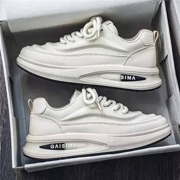 Sneakers men s autumn leather Forrest Gump running platform heightening running shoes middle school students Internet celebrity dad ins tide shoes 39