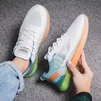 Sneakers men s new spring breathable thin coconut men s shoes running mesh student sports mesh shoes casual trendy shoes 39 зелёный