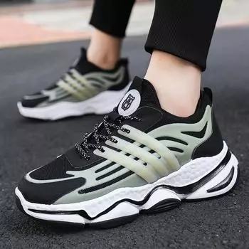 Sneakers men s shoes spring 2024 new breathable mesh student running shoes men s casual dad trendy shoes 39 бежевый