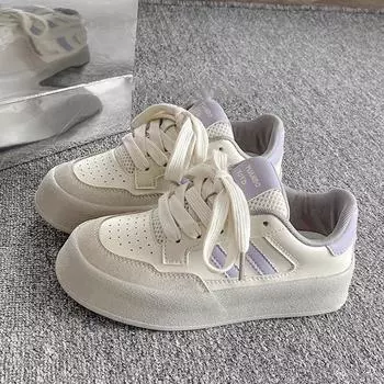 Sneakers platform casual board shoes women s spring and autumn new versatile women s shoes heightening women s shoes 35 фиолетовый