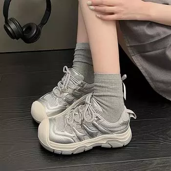 Sneakers Shoes for Women 2024 Lace Up Casual Women s Shoes Comfortable Soft Bottom Women Female Platform Shoes Zapatos De Mujer 35 бежевый