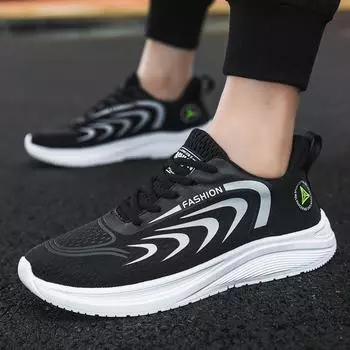 Sneakers spring breathable Korean version of fly-woven mesh shoes foreign trade tide with soft soles showing height running shoes men 39