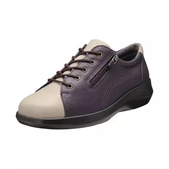 Sneakers Walking Shoes Genuine Leather Water Repellent Wide Zipper 4E ASC 5570 Dark Gray cm [Achilles Sorbo] Women s Purple/Warm 24.5