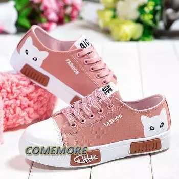 Sneakers Woman Shoes Loafers Lace Up Flats 2024 New Spring Autumn Casual Comfortable Women s Sports Shoes Round Head Large Size 34 чёрный