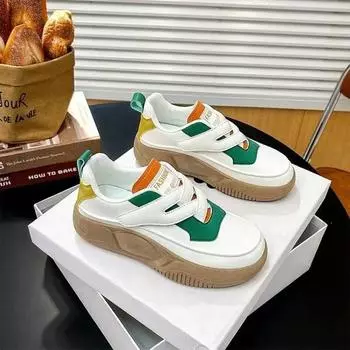 Sneakers Womans Shoes Tennis Female Fashion Color Matchin Trainers Casual Microfiber Canvas Basic White Shoes 2024 35