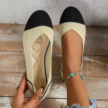 Sneakers Women Loafers Breathable Mesh Flat Shoes Pionted Toe Casual Shoes Outdoor Light Walking Shoes for Women Lolita 36 бежевый