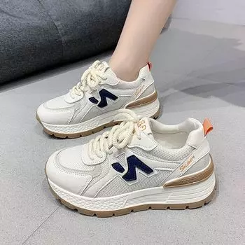 Sneakers women s 2024 spring and autumn new versatile fashion lightweight mesh breathable casual platform running Forrest Gump shoes 35 синий
