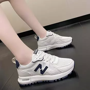 Sneakers women s 2025 new autumn student non-slip trend fashion casual women s shoes soft-soled lightweight running shoes 35 хаки