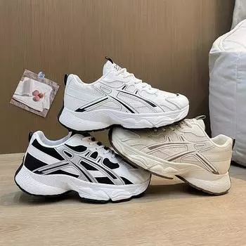 Кроссовки женские осенне-зимние туфли для папы повседневные универсальные сетчатые дышащие кроссовки белые женские туфли 35 белый