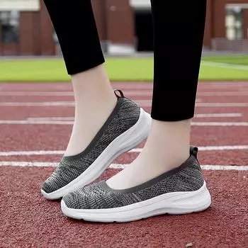 Sneakers women s shoes 2024 fly-woven hollow breathable casual shoes lightweight soft-soled running shoes lace-up single shoes 35 чёрный