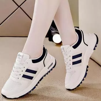 Sneakers women s spring 2025 new mesh breathable trendy shoes comfortable and lightweight soft-soled casual dad shoes 35