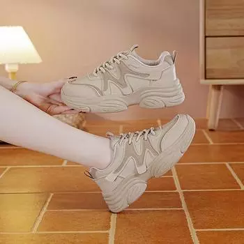Sneakers women s spring and autumn new student running shoes soft sole non-slip wear-resistant dad shoes tide PEP 35 чёрный