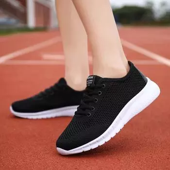 Sneakers Women Summer Hollow Casual Sports Shoes Tenis Breathable Mesh Fashion Running Women s Shoes Zapatos Altos Hombre 35 чёрный