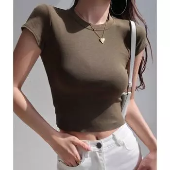 Sneaky Design Модная футболка с круглым вырезом черного цвета и короткими рукавами Army Green L