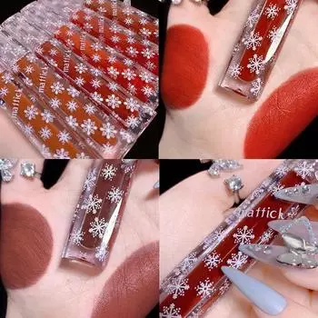 Снег и лед, увлажняющий блеск для губ, бархатный туман для лица, матовый, стойкий увлажняющий блеск для губ, паритет осенних и зимних снежинок