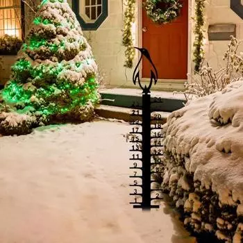 Снегомер для измерения высоты снегопада на открытом воздухе, железный столб для измерения высоты снегопада, простая установка, глубина зимнего снега A