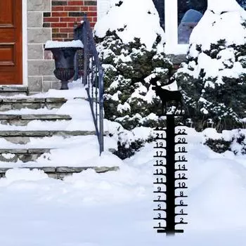 Снегомер Yousheng, уличный железный счетчик для измерения снегопада, простая установка, зимний индикатор глубины снега для декора сада и газона C
