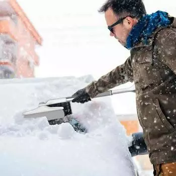 Снегоочиститель для автомобиля, снегоочиститель с эргономичной ручкой, зимний инструмент для окон, многофункциональный скребок для автомобилей, грузовиков, внедорожников