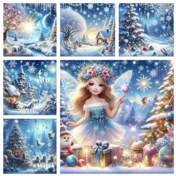 Снеговик Diy Diamond Painting 2024 Новая Рождественская Коллекция Полный Дрель Мозаика Вышивка Крестом Набор Для Домашнего Декора Ремонт Full Round 20x20CM