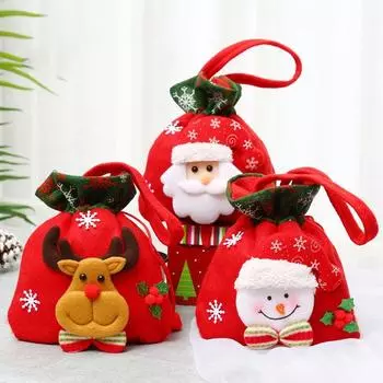 Снеговик для детского праздника, рождественский подарочный пакет, упаковочный мешочек, мешочки для конфет, рождественские сумки на шнурке B