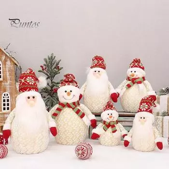 Снеговик Кукла Орнамент Шарф Шляпа Реалистичный Яркий Цвет Рождественский Старик Кукла Орнамент Рождественское Украшение