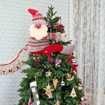 Снеговик/Лось/Санта-Клаус Рождественская елка Верхушка Рождественский плюшевый декор для елки Винные бутылки занавески украшения