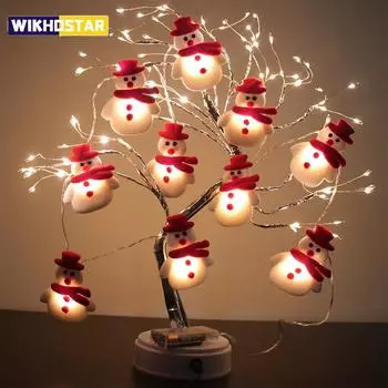 Снеговик Рождественская светодиодная гирлянда гирлянда световые гирлянды веселые рождественские украшения для дома 2024 рождественское украшение на елку рождественские подарки Navidad Snowman