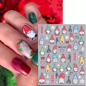 Снеговик Рождественские Мультяшные Наклейки Для Ногтей Санта Клаус Рождественские Украшения Для Ногтей Зима MO-130