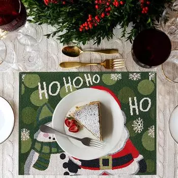 Снеговик Рождественские салфетки Снеговик Коврики для обеденного стола Термостойкие сезонные рождественские праздничные салфетки Набор для дома и отеля 40 x 140cm синий