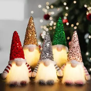 Снеговик Рождественский светодиодный Санта-Клаус Светильник Веселые рождественские украшения для дома 2024 Рождественское украшение на елку Навидад Новогодние подарки A теплый белый