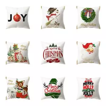 Снеговик Санта-Клаус Рождественские украшения с принтом и узором наволочка для дома, гостиной, украшения дивана, подушка, наволочка 40X40CM