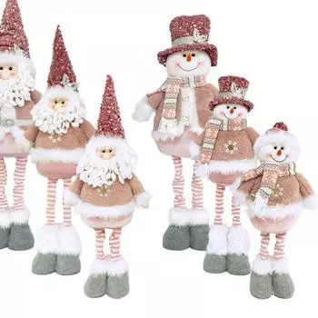 Снеговик Санта Клаус Телескопическая кукла Украшения Лось Веселые рождественские украшения Подарки для вечеринок Snowman