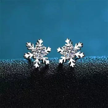 Снежинка 0,3/0,5 карата Муассанит Стерлингового Серебра S925 индивидуальные уникальные изысканные серьги-гвоздики женские вечерние украшения 0.3 carat