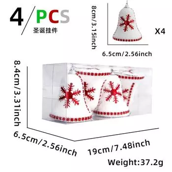 Снежинка Колокольчик Золотые Украшения для Рождественской Елки Европейский Стиль Праздничные Акценты Red Snowflake Bell