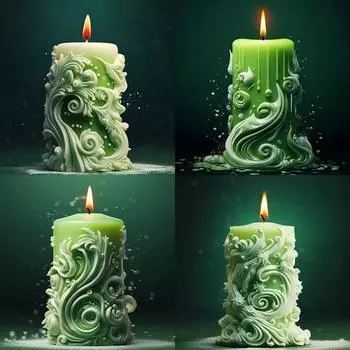 Снежинка резная цилиндрическая силиконовая форма для свечей волнообразный спиральный узор круглая колонна мыло смоляная форма шоколадная сосулька художественный декор