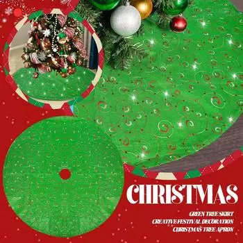 Снежинка Рождественская елка Юбка Украшение Рождественские Украшения Новогодние Праздничные Атрибуты Рождественская Атмосфера Украшения One Size зелёный