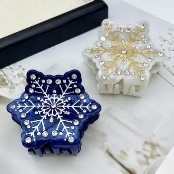 Снежинка Рождественская заколка для волос Снеговик Tanghulu заколка для волос Персонализированная ацетатная заколка для волос Рождество Snowflake Ice Cream