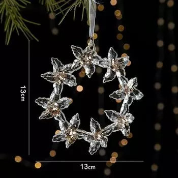 Снежинка Рождественские хрустальные подвески Акриловые хрустальные подвесные елочные украшения Рождество Style 2