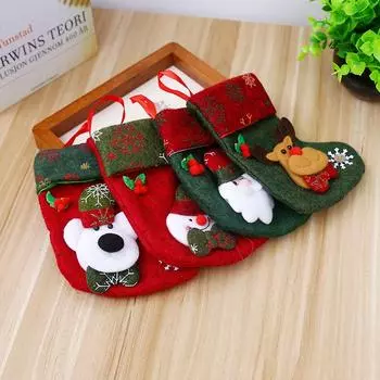 Снежинка Рождественские носки подарочный пакет елочные украшения детский мешок конфет старый снеговик подарочный пакет