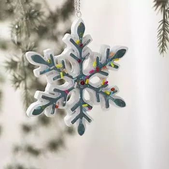 Снежинка смола Рождество Коттедж Дом Рождественские украшения Праздник pink-Snowflakes